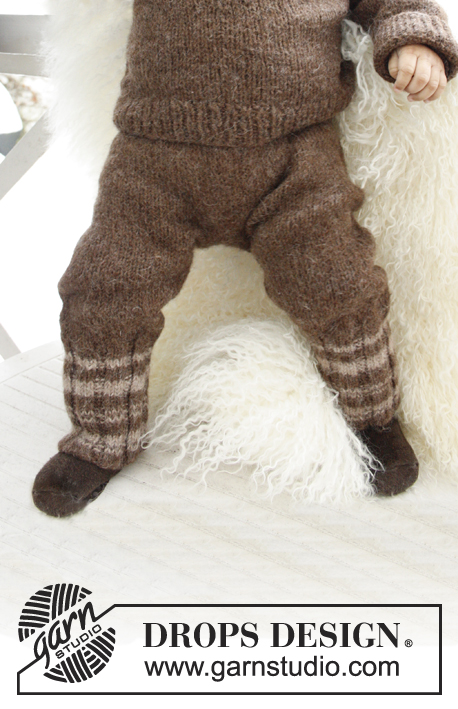 Little Willam / DROPS Baby 21-31 - Pantalon au tricot pour bébé et enfant, avec rayures, en DROPS Lima