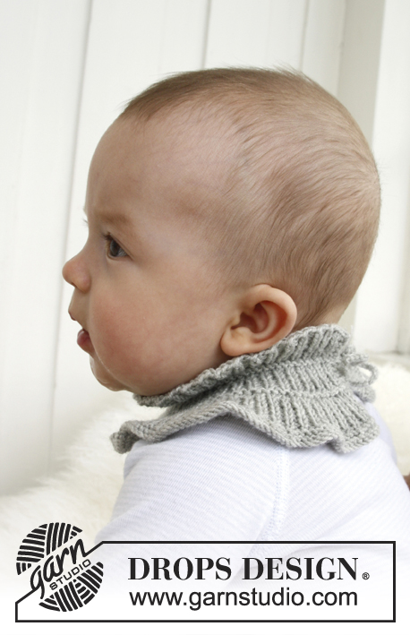 Henrik VIII / DROPS Baby 21-9 - Gola ou bibe tricotada para para bebés e crianças em DROPS BabyMerino