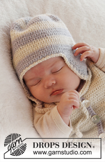 Heartthrob Hat / DROPS Baby 25-23 - Crochet baby hat in DROPS Alpaca. Size 0 - 4 years.