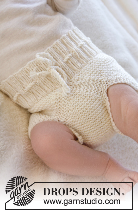 Pampered / DROPS Baby 25-9 - Strikket underbukse til baby i DROPS BabyMerino. Str prematur – 4 år
