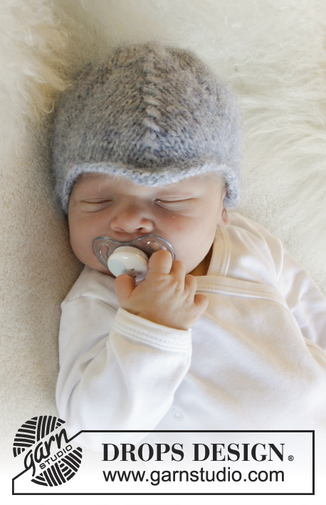 Milian / DROPS Baby 31-22 - DROPS Air lõngast kootud pitsmustriga beebi müts vastsündinud beebile kuni 4 aastasele lapsele