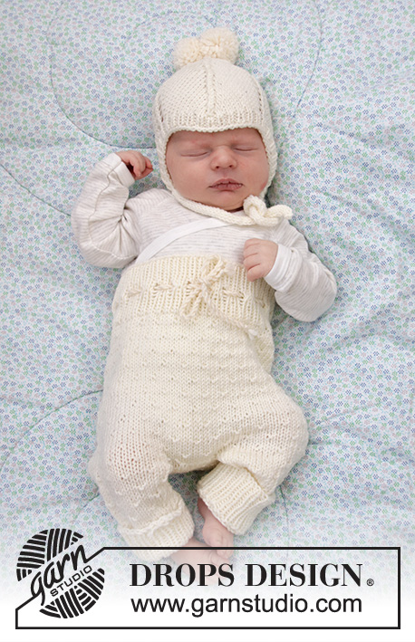 Winter Baby / DROPS Baby 33-12 - Stickat set med byxa och mössa till baby i DROPS Merino Extra Fine.
Storlek: Prematur till 4 år. 
