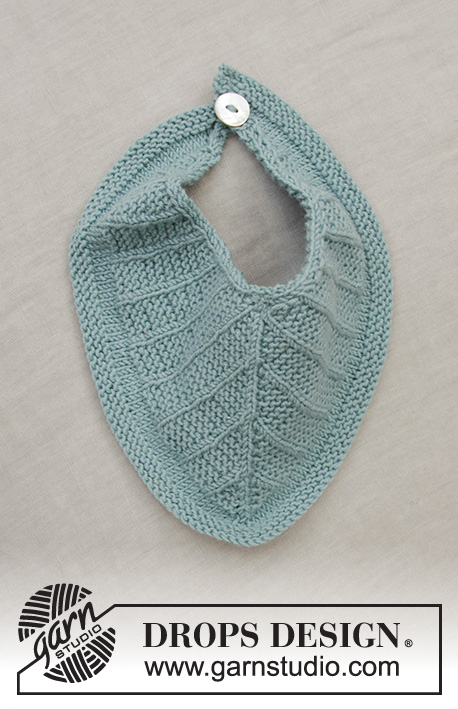 Baby Business Set / DROPS Baby 33-20 - Knitted hat and bib for babies in DROPS BabyMerino with stocking stitch and garter stitch. Size premature to 4 year.