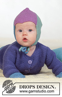 Colourful Dreams / DROPS Baby 4-18 - DROPS jacket, pants, hat, mittens, booties and scarf in garter st in “BabyMerino. Blanket in “Karisma”. Theme: Baby blanket