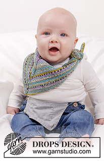 Thief of Hearts / DROPS Baby 45-13 - Strikket smekke / sjal til baby i DROPS Fabel. Arbeidet strikkes ovenfra og ned i riller. Størrelse 0 til 4 år.