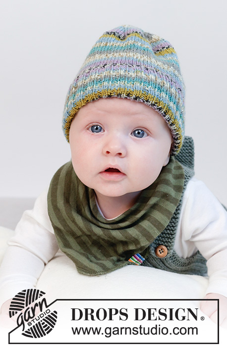 Thief of Hearts Hat / DROPS Baby 45-18 - Strikket hue til baby og børn i DROPS Fabel. Arbejdet strikkes med rib og glatstrik. Størrelse 0 til 4 år.