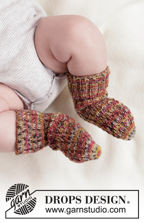 Candy Toe Socks / DROPS Baby 45-19 - DROPS Fabel lõngast kootud ilma kannata sokid vastusündinud beebile kuni 2 aastasele lapsele