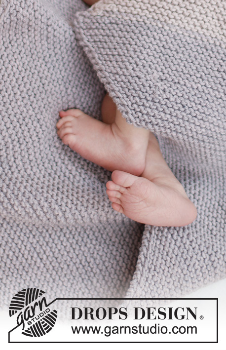 Nap Companion Blanket / DROPS Baby 46-16 - Strikket tæppe til baby i DROPS Big Merino. Arbejdet strikkes i retstrik fra hjørne til hjørne. Tema: Babytæppe