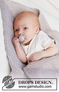 Nap Companion Blanket / DROPS Baby 46-16 - Manta a punto para bebé en DROPS Big Merino. La labor está realizada en punto musgo de esquina a esquina. Tema: Manta para bebé