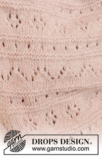 Pink Sea Blanket / DROPS Baby 46-9 - Coperta lavorata ai ferri in DROPS Sky. Lavorata con motivo traforato e maglia legaccio.