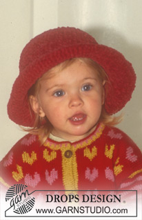 DROPS Baby 5-24 - Crochet HAT in Cotton Chenille.