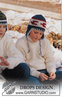 Free patterns - Children Earflap Hats / DROPS Children 12-22