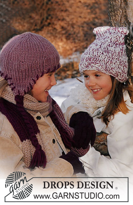 DROPS Children 12-3 - Hat, scarf and gloves in Snow and Karisma Superwash 