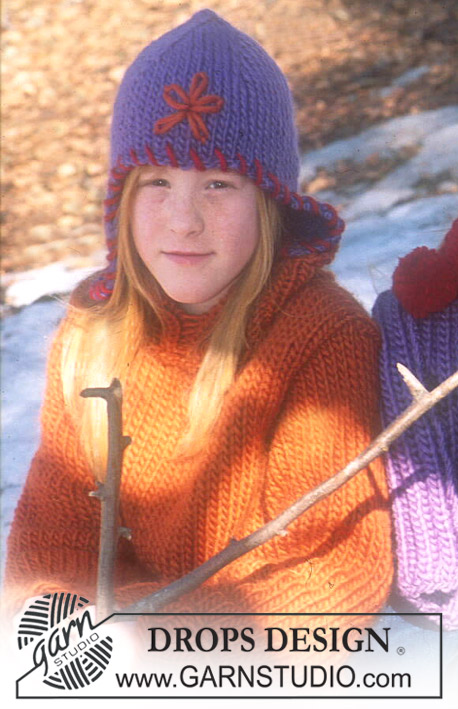 DROPS Children 12-43 - Czapka na drutach z włóczki DROPS Snow