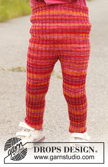 Nellie / DROPS Children 22-11 - Leggins DROPS tricoté en côtes, en Fabel. 
Du 3 au 12 ans.
