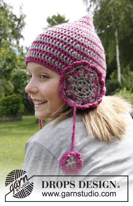 Princess Leiha / DROPS Children 22-26 - Crochet DROPS hat in Karisma. 