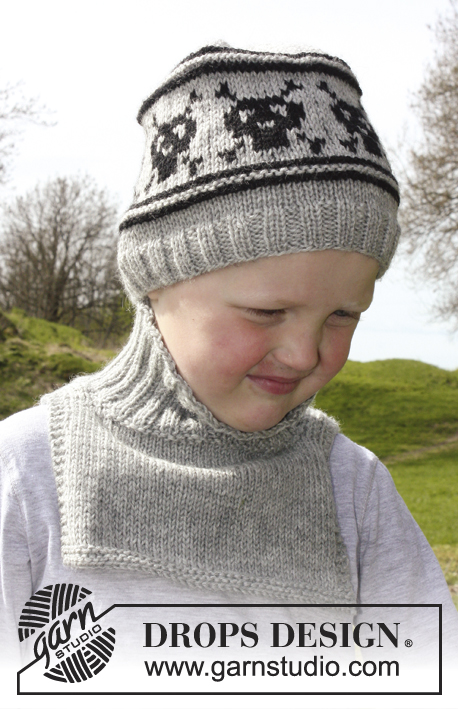 Captain Jack / DROPS Children 23-26 - Knitted jumper with skulls in DROPS Lima. Size children 3 to 12 years.
