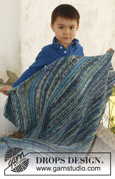 Fairies blanket / DROPS Children 23-33 - Knitted blanket in garter st in 2 threads DROPS Fabel. Theme: Baby blanket