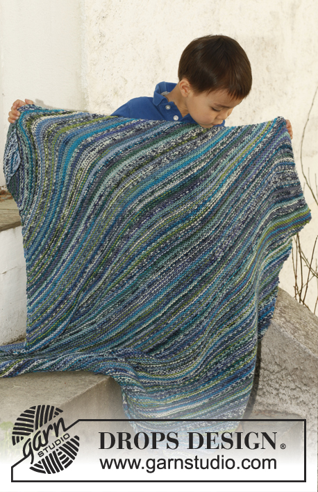 Snuggles / DROPS Children 23-34 - Knitted blanket in garter st in 2 threads DROPS Fabel. Theme: Baby blanket
