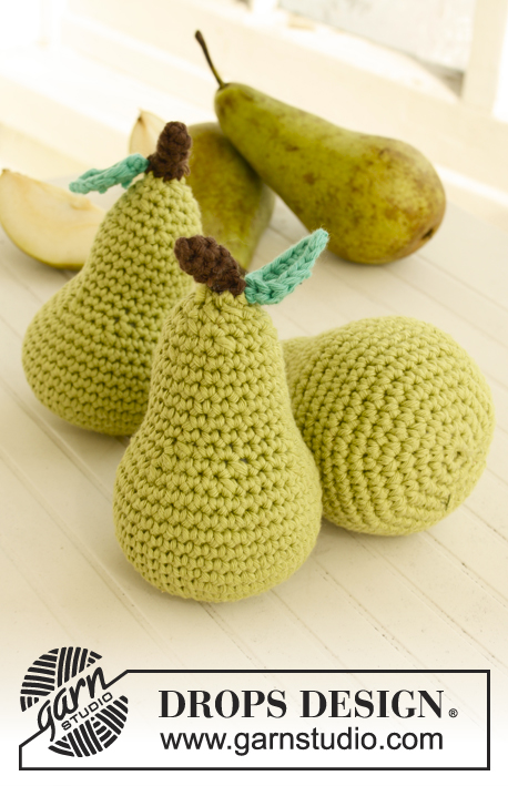 Belle Hele / DROPS Children 23-61 - Crochet toy pear in DROPS Paris. 