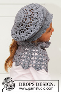 Sweet Marleen / DROPS Children 24-15 - Crochet hat and neckwarmer in DROPS Karisma. Size children 3 - 12 years.