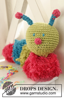 Heimlich / DROPS Children 24-22 - Crochet caterpillar with pompoms in DROPS Cotton Light