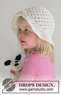 Lovely Lisa / DROPS Children 24-27 - Lapsen virkattu hattu DROPS Paris-langasta. Koot 3 – 12 vuotta.  