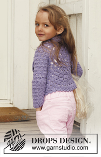 Lovely Lily / DROPS Children 24-6 - Dětský kruhový svetr s krajkovým vzorem háčkovaný z příze DROPS Paris. Velikost: 3 - 12 let
