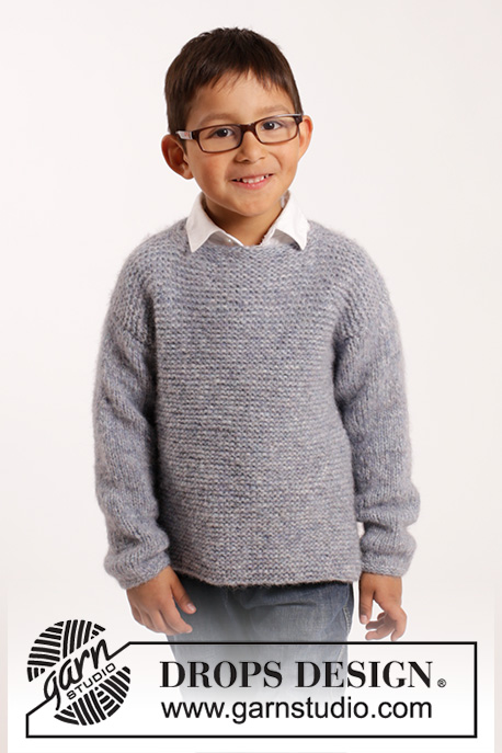 Modest Michael / DROPS Children 26-11 - DROPS Air lõngast ripskoes kootud džemper suurustele 12 kuune kuni 10 aastane
