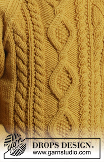 Lucky Jack / DROPS Children 26-3 - Sweterek na drutach, z reglanem i warkoczami, z włóczki DROPS Merino Extra Fine. Od 2 do 10 lat