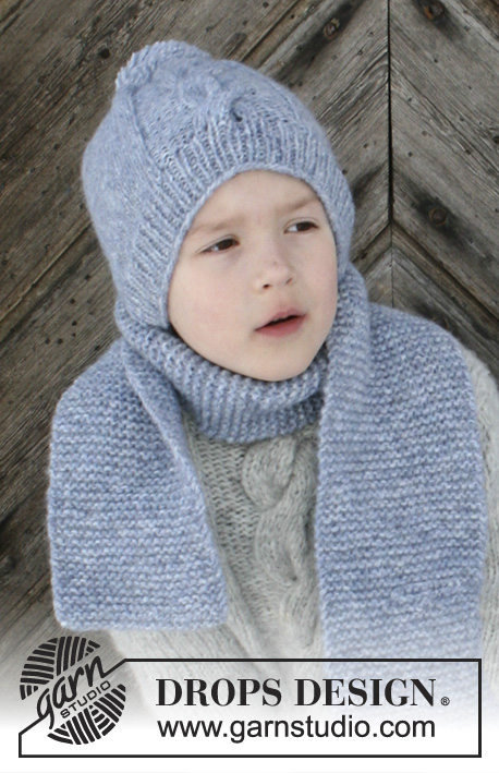 The Big Chill / DROPS Children 30-17 - Set consists of: Knitted hat and scarf for kids. Size 2 - 12 years Set is knitted in DROPS Air.