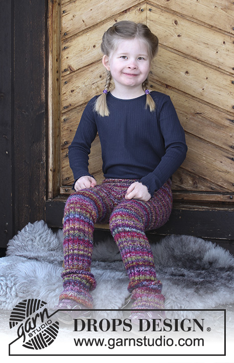 Winter Fable / DROPS Children 30-21 - Pantalon au tricot pour enfant, en côtes. Du 2 au 12 ans. Se tricote avec 2 fils DROPS Fabel.