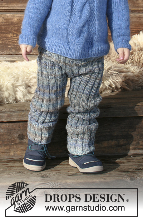 Winter Wolf / DROPS Children 30-22 - Children’s knitted trousers with rib. Sizes 2 - 12 years. The piece is worked in 2 strands DROPS Fabel.