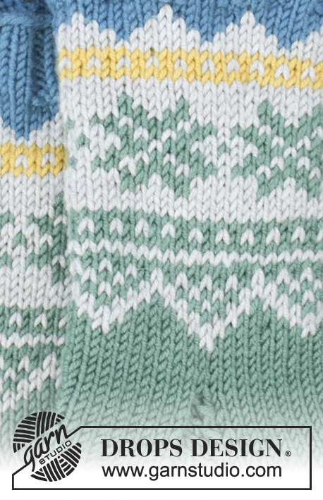 Seiland Socks / DROPS Children 30-6 - Chaussettes au tricot pour enfant avec jacquard norvégien. Du 24 au 37.
Se tricotent en DROPS Merino Extra Fine.