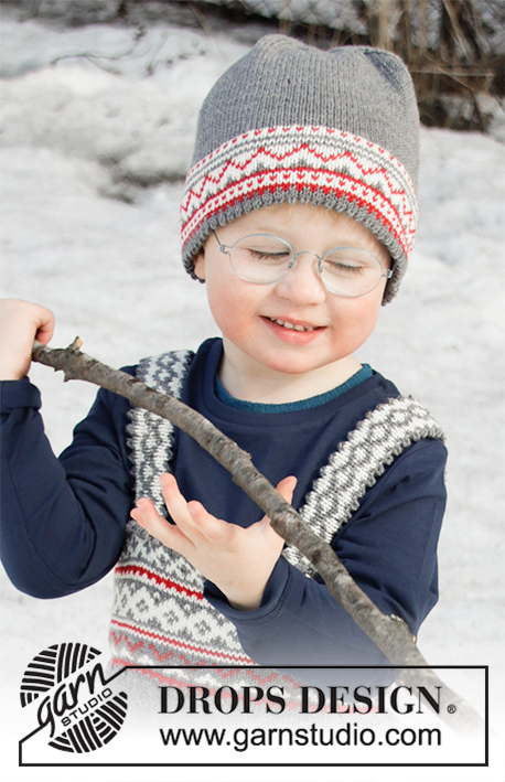 Shinny Upatree Hat / DROPS Children 32-15 - Czapka dziecięca na drutach z żakardem norweskim, z włóczki DROPS BabyMerino. Od 6 miesięcy do 12 lat.