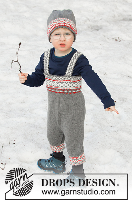 Shinny Upatree / DROPS Children 32-16 - Calças tricotadas de cima para baixo para bebé e criança em DROPS BabyMerino, com jacquard norueguês. Tamanhos 6 meses - 6 anos.