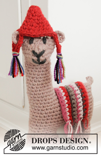 Here's Roger! / DROPS Children 35-11 - Alpaga ou lama crocheté avec 2 fils DROPS Andes ou Snow.