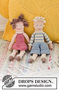 Sunny Nap Pillow / DROPS Children 35-3 - Gebreide ronde kussenhoes in DROPS Paris. Gebreid in een cirkel zoals een zon.