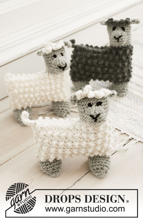 Dolly's Kids / DROPS Children 35-9 - Mouton crocheté en DROPS Merino Extra Fine.