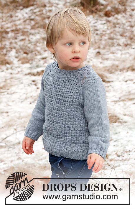 Open Breeze / DROPS Children 41-16 - Knitted sweater for children in DROPS Merino Extra Fine. The piece is worked top down, with raglan and textured pattern. Sizes 2 - 12 years.