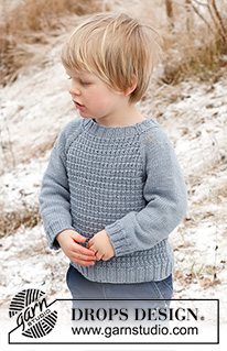 Open Breeze / DROPS Children 41-16 - Pulôver para criança tricotado de cima para baixo, com cavas raglan e ponto texturado, em DROPS Merino Extra Fine. Tamanhos: 2 - 12 anos.