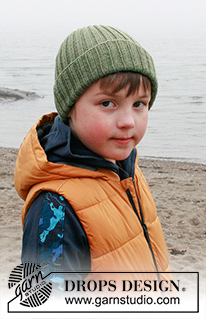 Winter Fun / DROPS Children 41-27 - Gorro para criança tricotado em DROPS BabyMerino. Tricota-se em canelado com dobra. Tamanhos: 2 - 12 anos