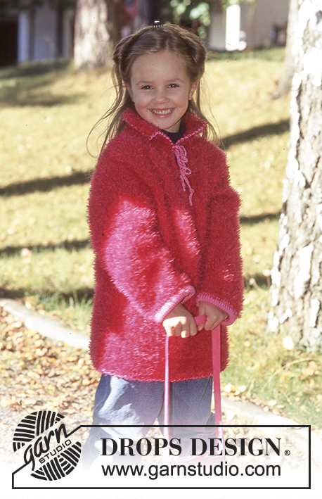 Strawberry Fizz Sweater / DROPS Children 9-1 - DROPS Genser i Pelliza med kanter i Muskat