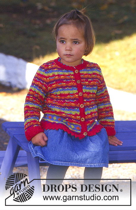 Colourful Carnival / DROPS Children 9-16 - Sweater in Safran with stripes 