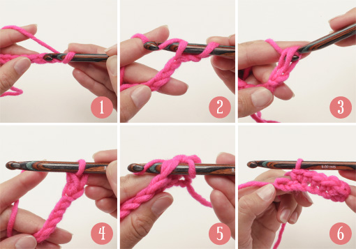 How to work double crochet (dc).