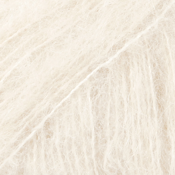 DROPS Brushed Alpaca Silk uni colour 01, naturaalvalge