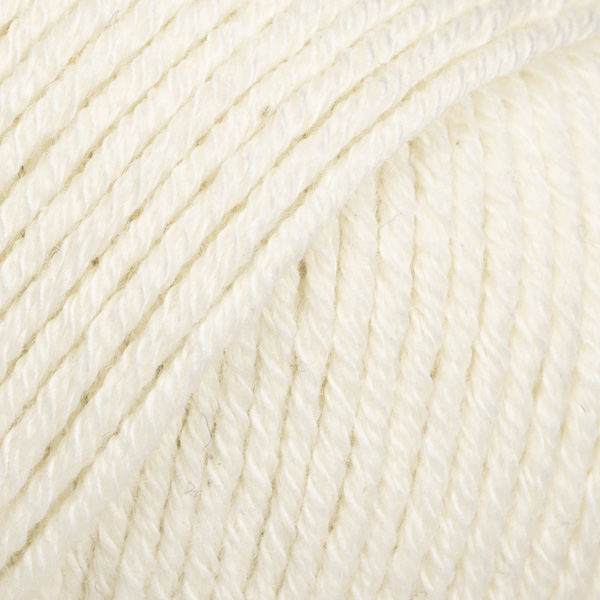 DROPS Cotton Merino uni colour 01, luonnonvalkoinen