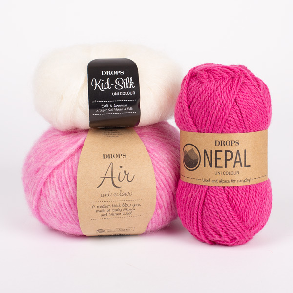 Yarn combinations knitted swatches air52-kidsilk01-nepal6273