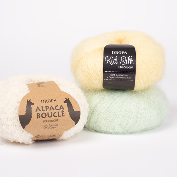 Yarn combinations knitted swatches alpaca0100-kidsilk4752