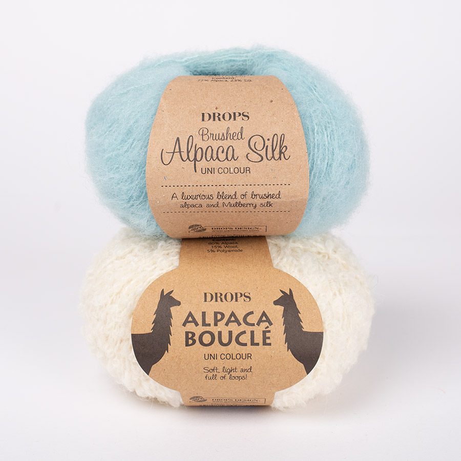 DROPS yarn combinations alpacaboucle0100-brushed15